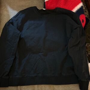 Men's Black Crewneck Sweatshirt, Size Large